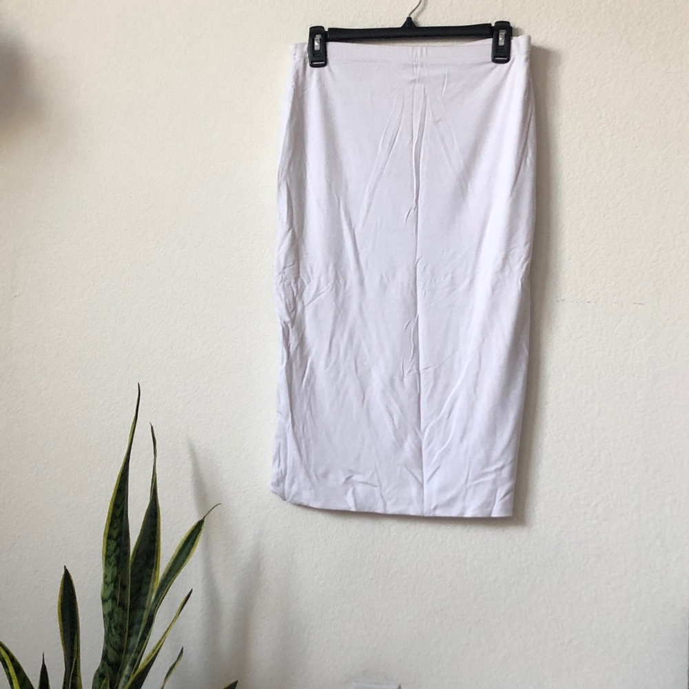Asos white knee length pencil skirt double layer 8